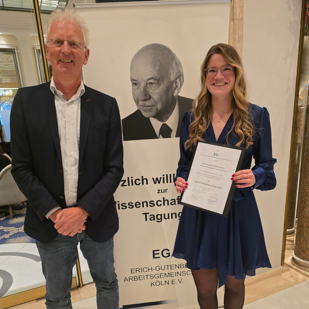 Auszeichnung einer Masterthesis durch die Erich-Gutenberg-Arbeitsgemeinschaft Köln e. V.